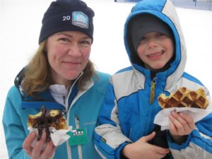 Sonia and Tevor opted for the chocolate dipped waffles. Yum!