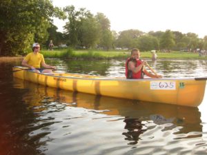 Members of the Anwatin Ski Team paddled in the Hoigaard's Canoe Derby.