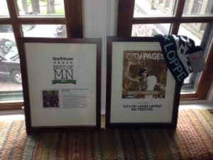 Beautiful, framed awards courtesy of the Star Tribune. 