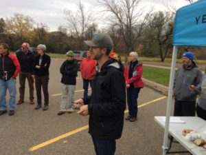 New Trails Superintendent Isaac Kasper Giving Direction on Trails Day