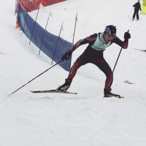 Saysetha powering up the hill at the Junior Loppet.