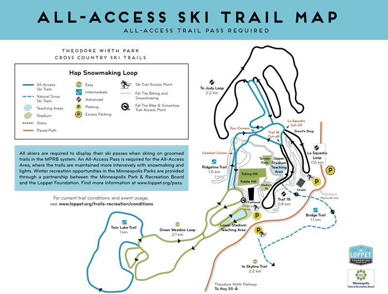 Theodore Wirth Trail Map Theodore Wirth Park Ski Trails – The Loppet Foundation