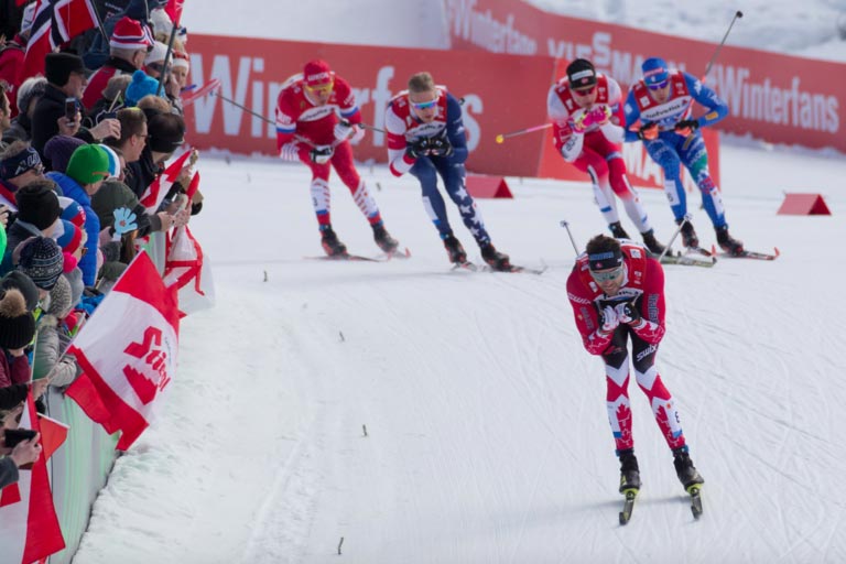 World Cup Cross Country Ski Sprint Race and Spectators